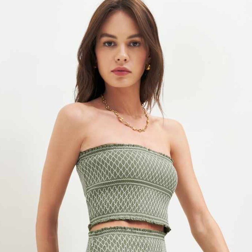 Reformation Henna Top in Artichoke Size Medium
